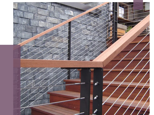 Тросовые перила под ключ в Вязниках от 8119 руб.