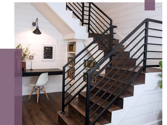 Перила для лестницы в доме в Вязниках от 7745 руб. — ПРОЛЁТ-Взн