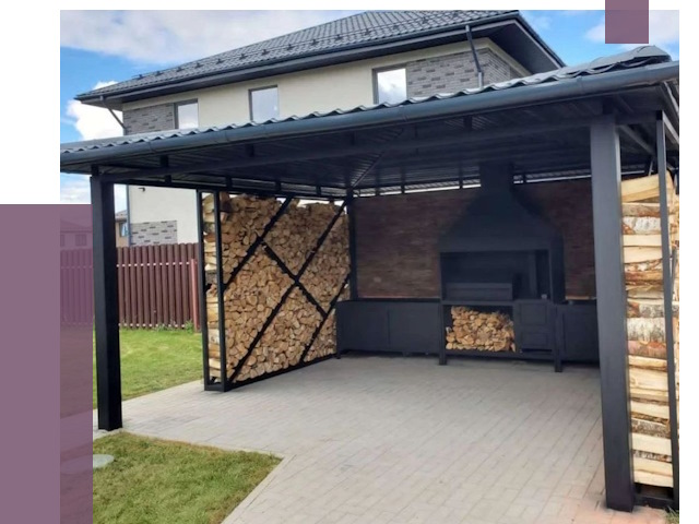 Навесы для барбекю в Вязниках от 13300 руб. под ключ | ПРОЛЁТ-Взн