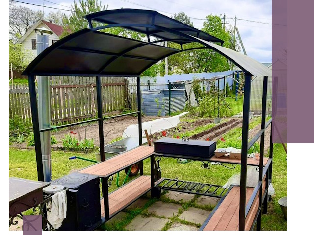 Навесы для барбекю в Вязниках: изготовление, монтаж и демонтаж