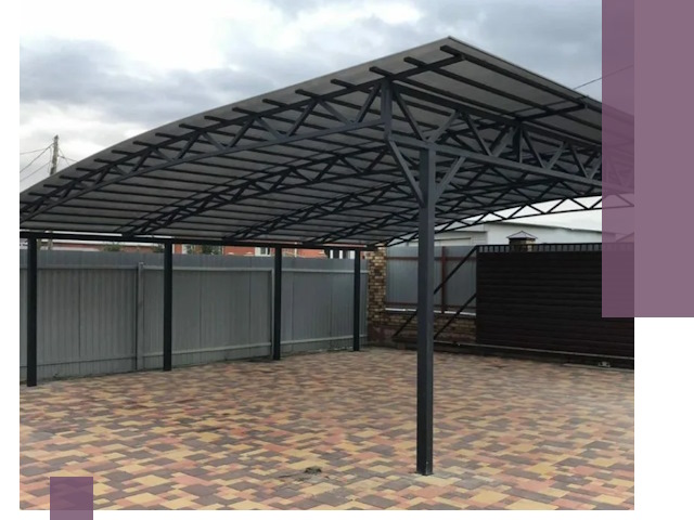 Металлические навесы под ключ в Вязниках — изготовление и монтаж