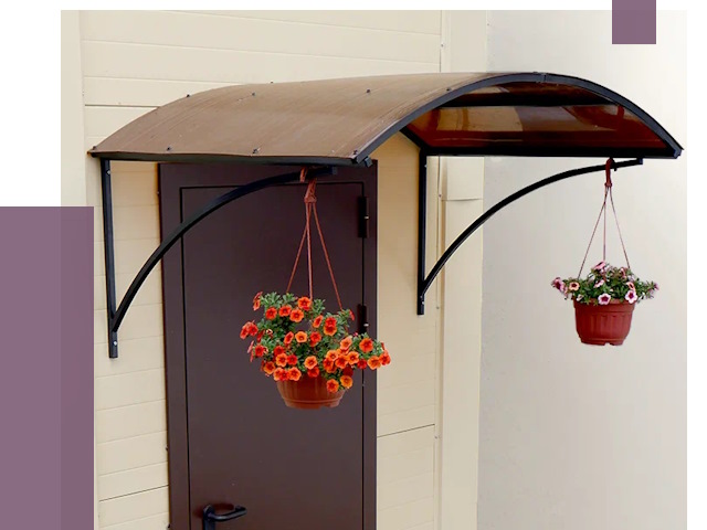 Козырьки над входом в Вязниках от 15490 руб.  | ПРОЛЁТ-Взн