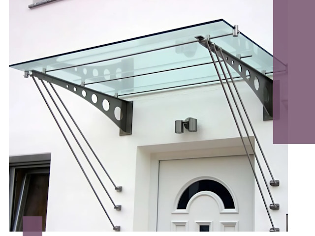 Козырьки над входом под ключ в Вязниках — изготовление и монтаж