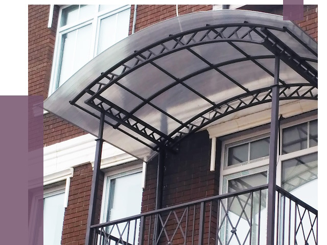 Козырьки над балконом в Вязниках от 9027 руб.  | ПРОЛЁТ-Взн