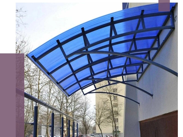 Козырьки из поликарбоната в Вязниках от 4487 руб. под ключ | ПРОЛЁТ-Взн