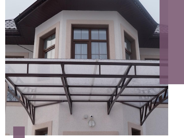 Козырьки из поликарбоната под ключ в Вязниках