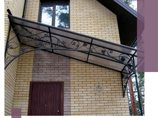 Односкатные козырьки из металла под ключ в Вязниках