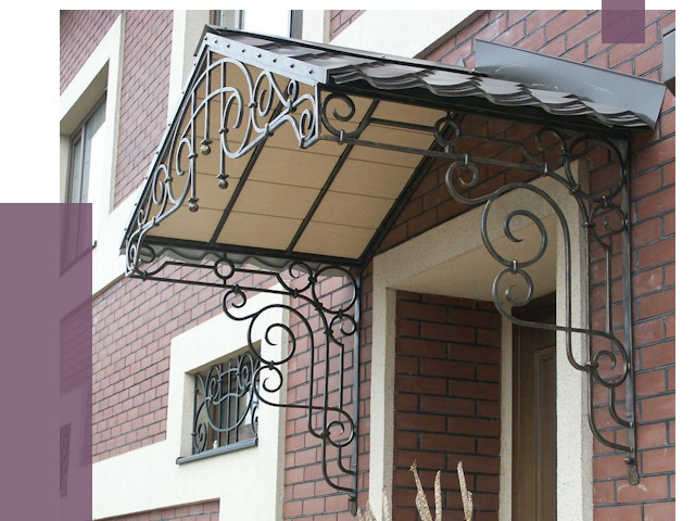 Двускатные козырьки в Вязниках под ключ от 13354 руб.