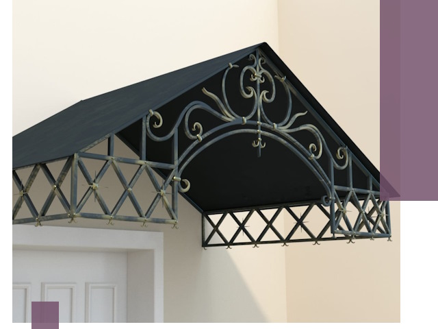 Двускатные металлические козырьки под ключ в Вязниках